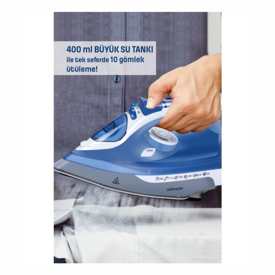 Goldmaster GM-7613M Maxipress Mavi 2200 W Buharlı Ütü