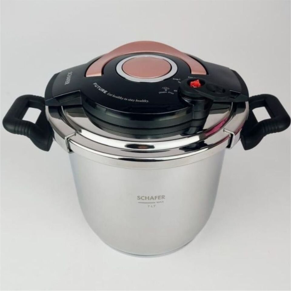 Schafer Cooky Düdüklü Tencere 7 L- Siyah/Rosegold