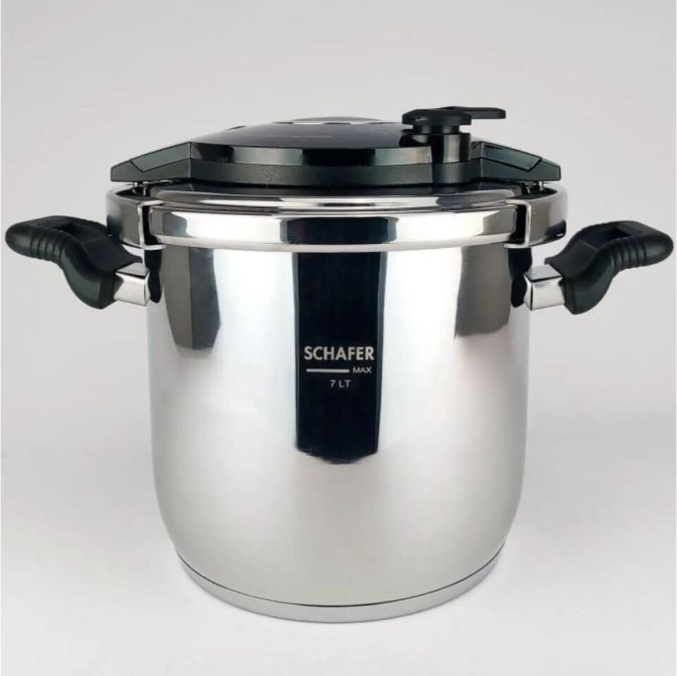 Schafer Cooky Düdüklü Tencere 7 L- Siyah/Füme