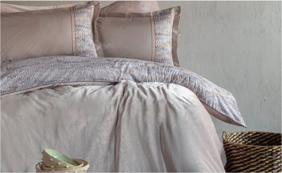 Pamuklar Apricitas Cıft Kısılık Elegance Baskılı Saten Nevresim Takımı Franny Beıge