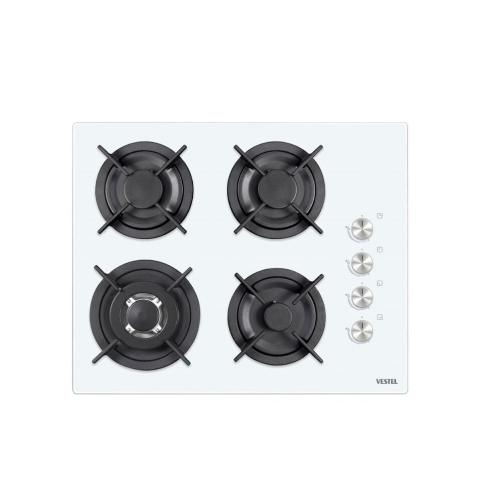 Vestel AO-65104 BDG-DW 65 cm 4 Gözü Gazlı (1 Gözü Wok'lu) Ankastre Ocak