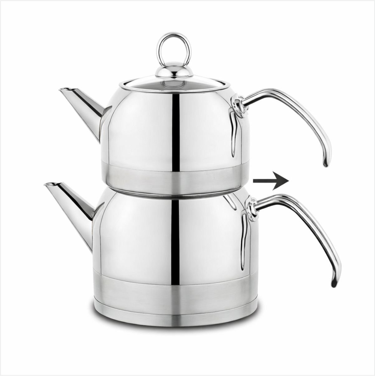 SCHAFER ADA METAL ÇAYDANLIK TAK.KÜÇÜK  4 PRÇ. İNOX