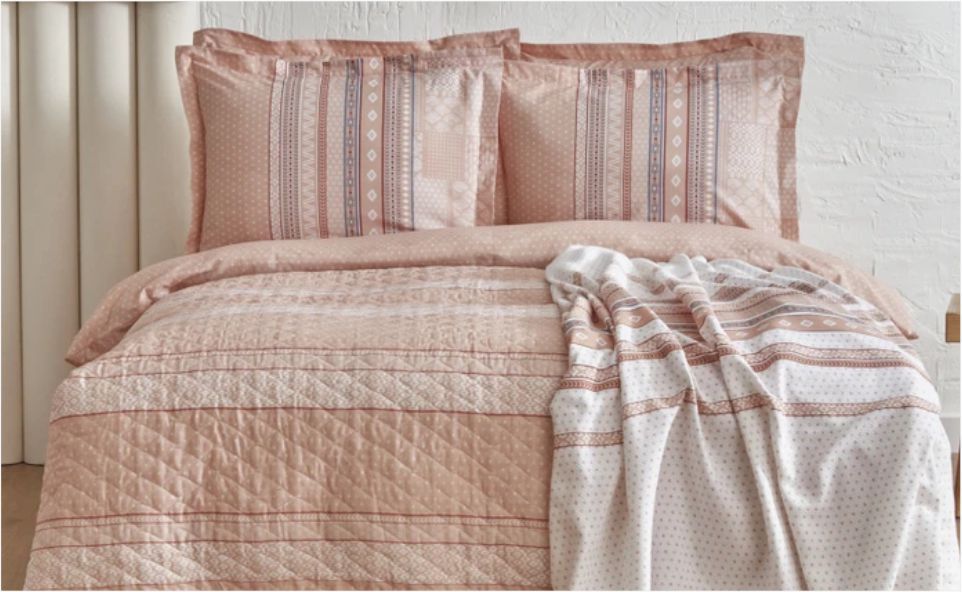 Karaca Home Keira Summer Set Çift Kişlik Pike Hediyeli Takım Somon