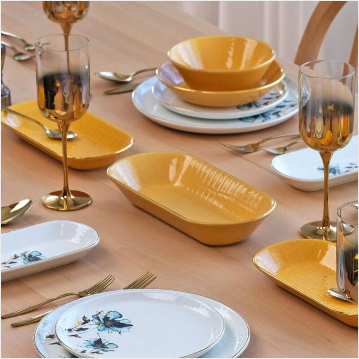 GLORE ASYA BLUE FLOWER YEMEK TAKIMI 31 PARÇA