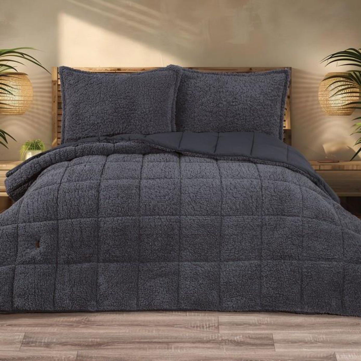 Schafer Home Deluxe Çift Kişilik Yorgan Seti 3-Antrasit