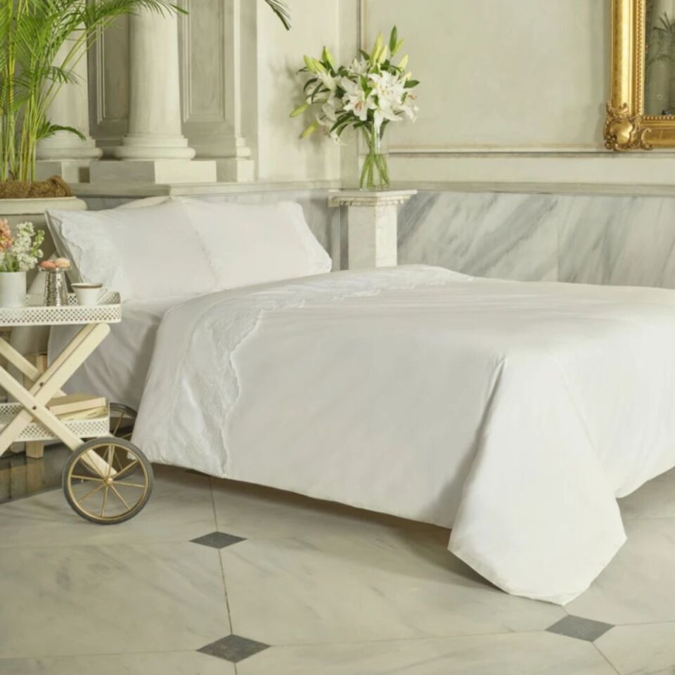 Karaca Home Chole Brodeli %100 Pamuk Çift Kişilik Nevresim Takımı Beyaz