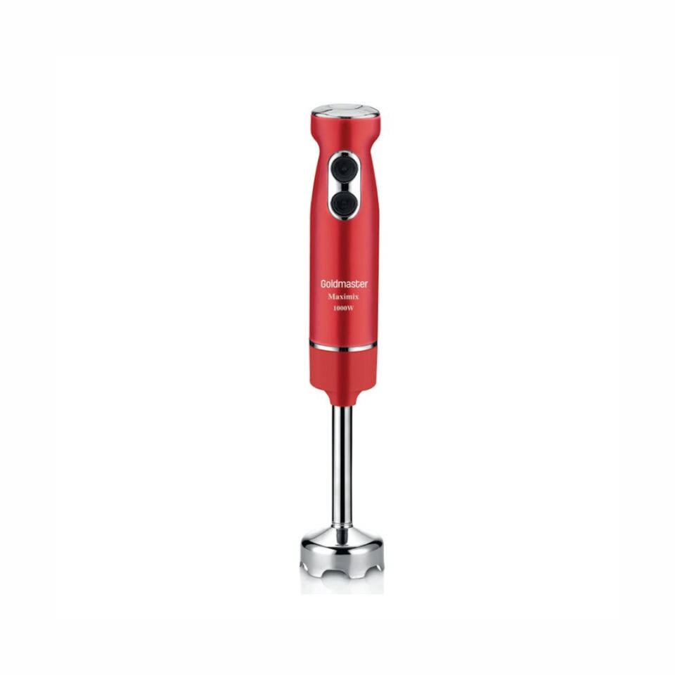 Goldmaster Maximix Kırmızı 1000 Watt 4 Bıçaklı Paslanmaz Çelik Turbo Hız Ayarlı El Blender