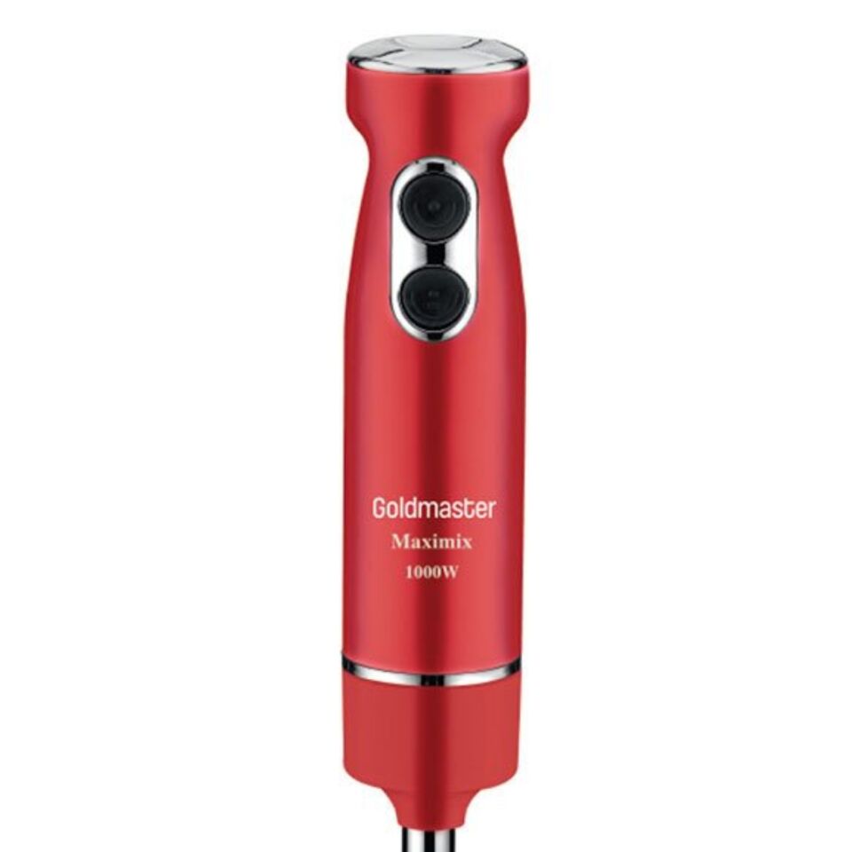 Goldmaster Maximix Kırmızı 1000 Watt 4 Bıçaklı Paslanmaz Çelik Turbo Hız Ayarlı El Blender