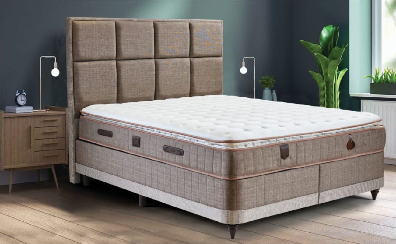 TOMA LUNA BAZA YATAK SET 160X200 KAHVERENGİ