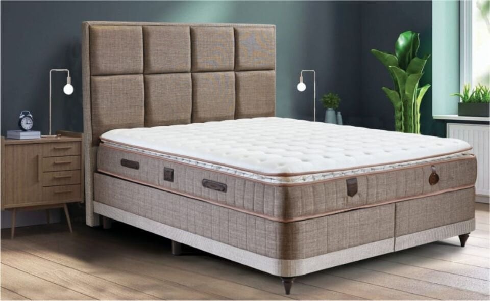 TOMA LUNA BAZA YATAK SET 160X200 KAHVERENGİ