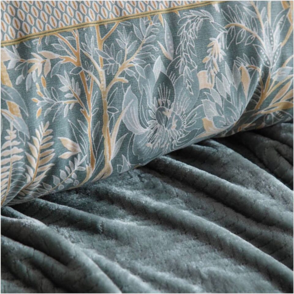 PAMUKLAR APRİCİTAS CIFT KISILIK  YATAK ORTUSU NEVRESIM SET TAMMY YEŞİL