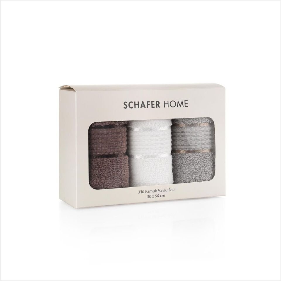 SCHAFER HOME LENA 3'LÜ 30X50 HAVLU SETİ 3P - ASO02