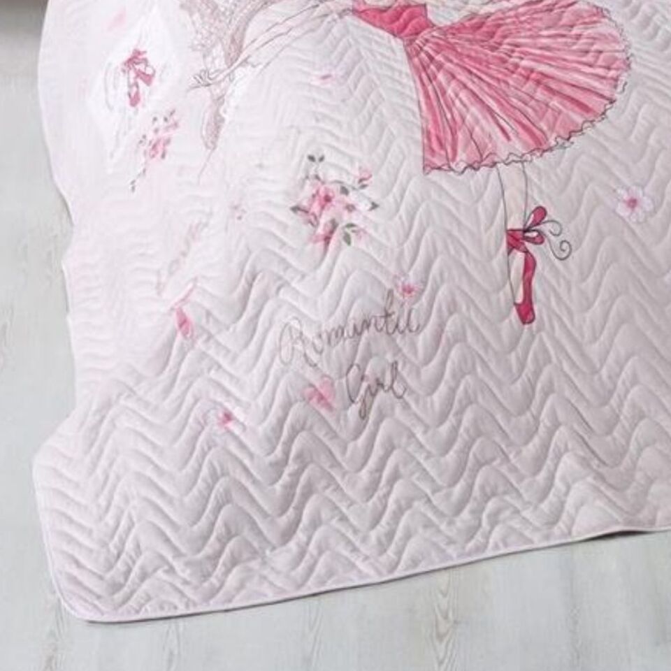 Aran Clasy Ranforce Yatak Örtüsü Tek Kişilik Romantic girl V1 Pembe