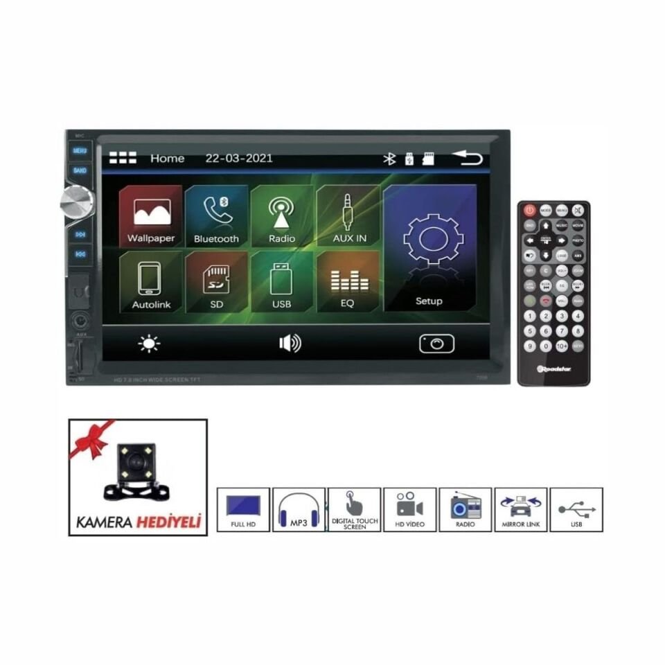 Roadstar RD7200 7'' Double Din Oto Multimedya