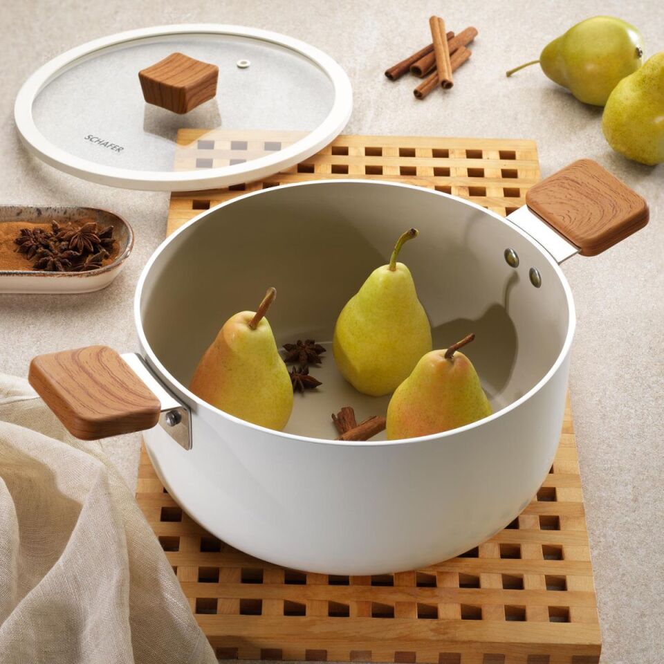 Schafer Ceramoni Seramik Derin Tencere 24Cm - Krem