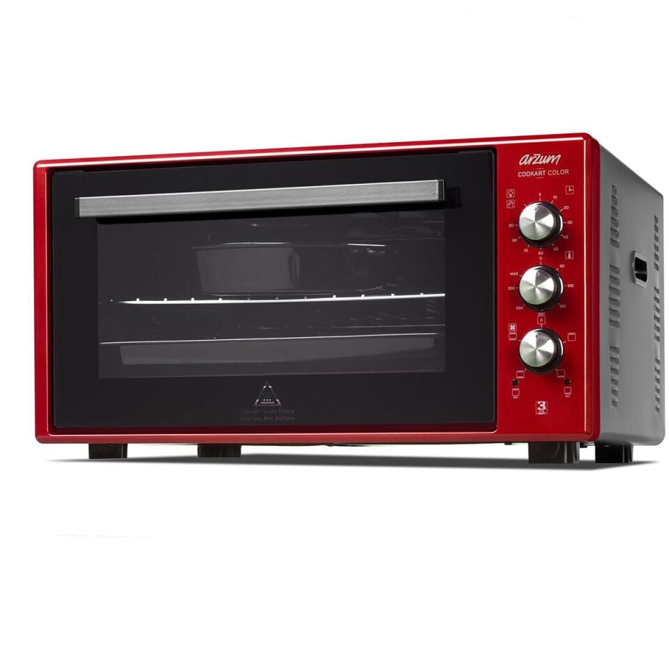 Arzum AR2034 Cookart Color 50 L Çift Camlı Fırın - Nar