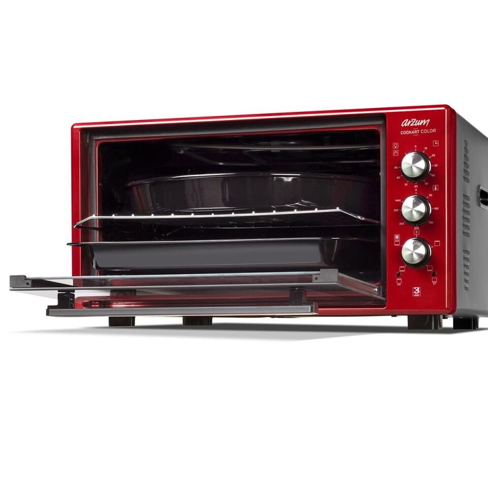 Arzum AR2034 Cookart Color 50 L Çift Camlı Fırın - Nar