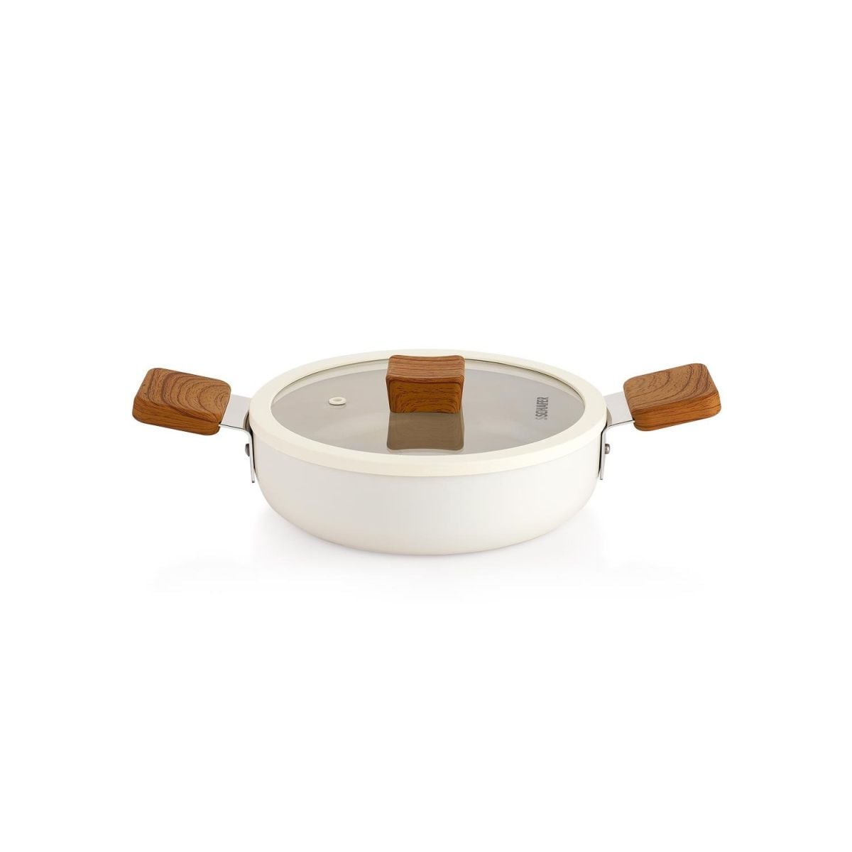 Schafer Ceramoni Seramik Kapaklı Sahan 20Cm - Krem