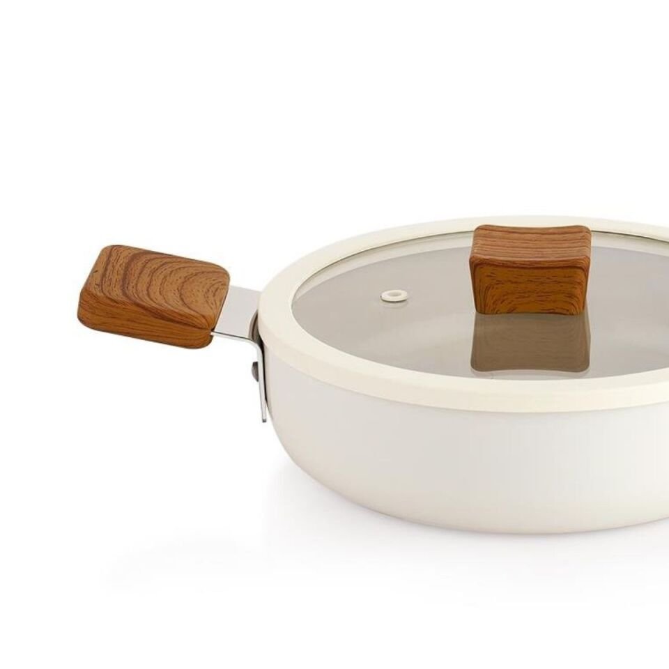 Schafer Ceramoni Seramik Kapaklı Sahan 20Cm - Krem