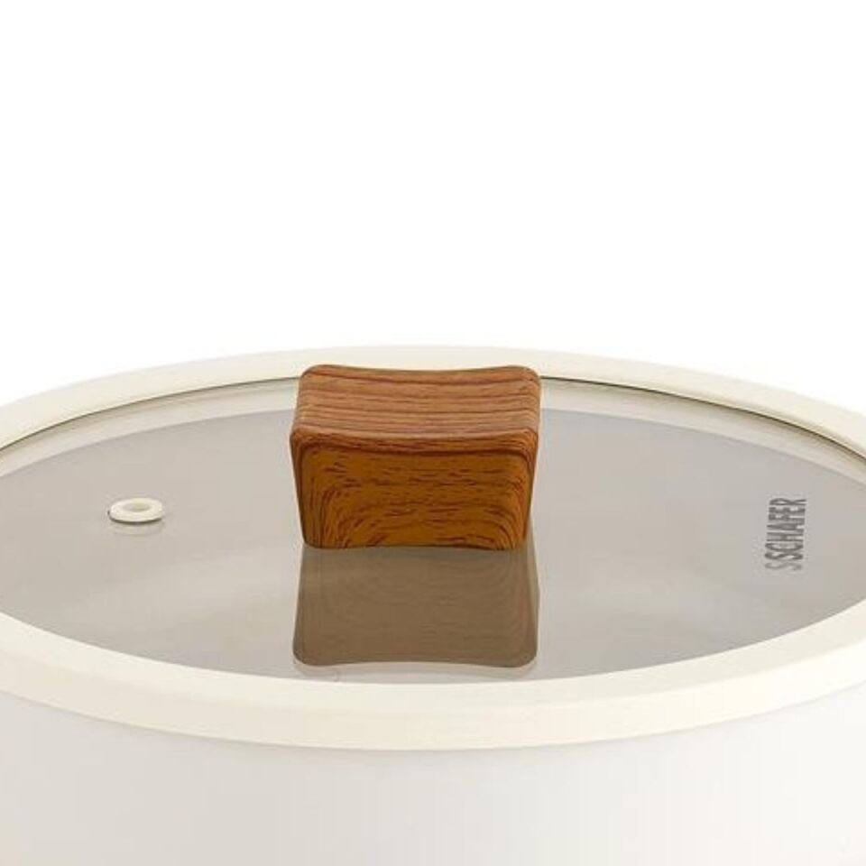 Schafer Ceramoni Seramik Kapaklı Sahan 20Cm - Krem