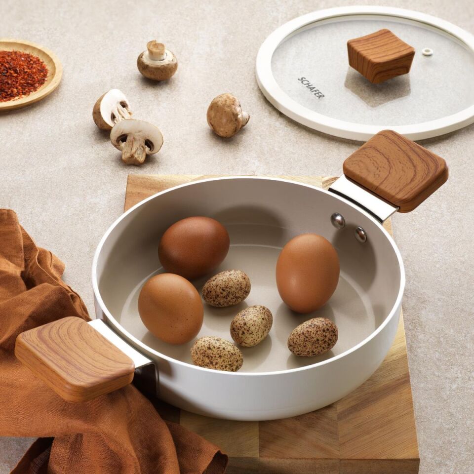 Schafer Ceramoni Seramik Kapaklı Sahan 20Cm - Krem