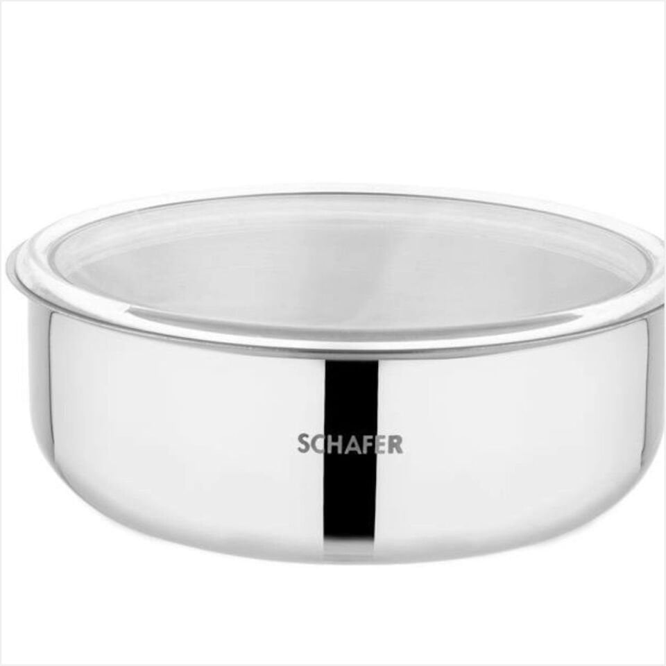 SCHAFER PRACTİ ÇELİK SAKLAMA KABI 3 LÜ (16-18-20 CM) -6 PARÇA-INOX