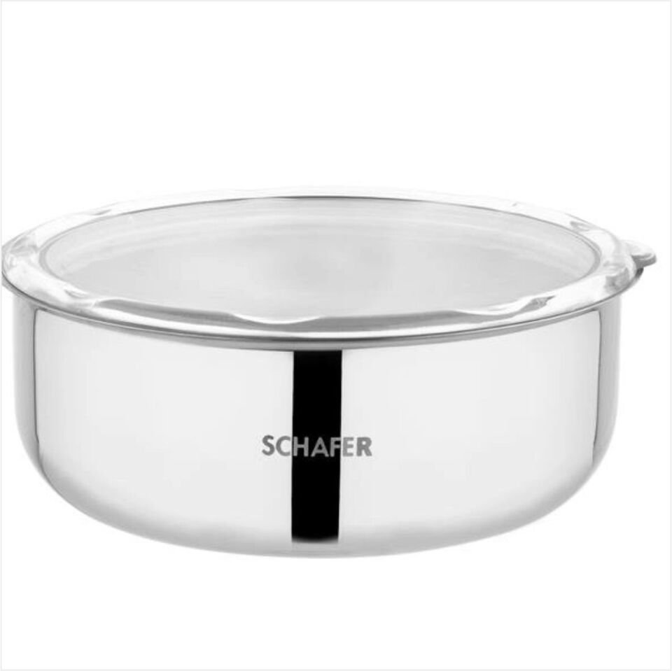 SCHAFER PRACTİ ÇELİK SAKLAMA KABI 3 LÜ (16-18-20 CM) -6 PARÇA-INOX