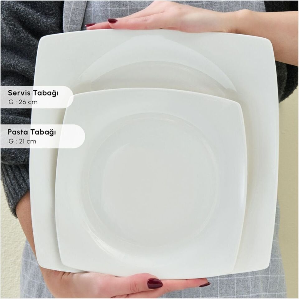 KARACA MENSA 24 PARÇA 6 KİŞİLİK Y, BEYAZ