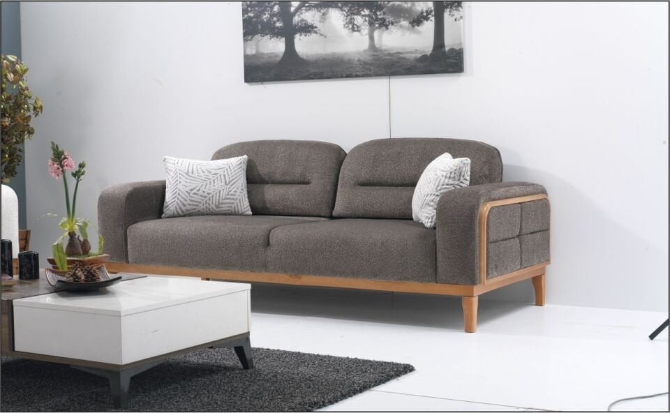 ÖZDE PERA KOLTUK TKM 3+1+1 MİKA C419 KAHVE /3LÜ MİKA A309 KREM