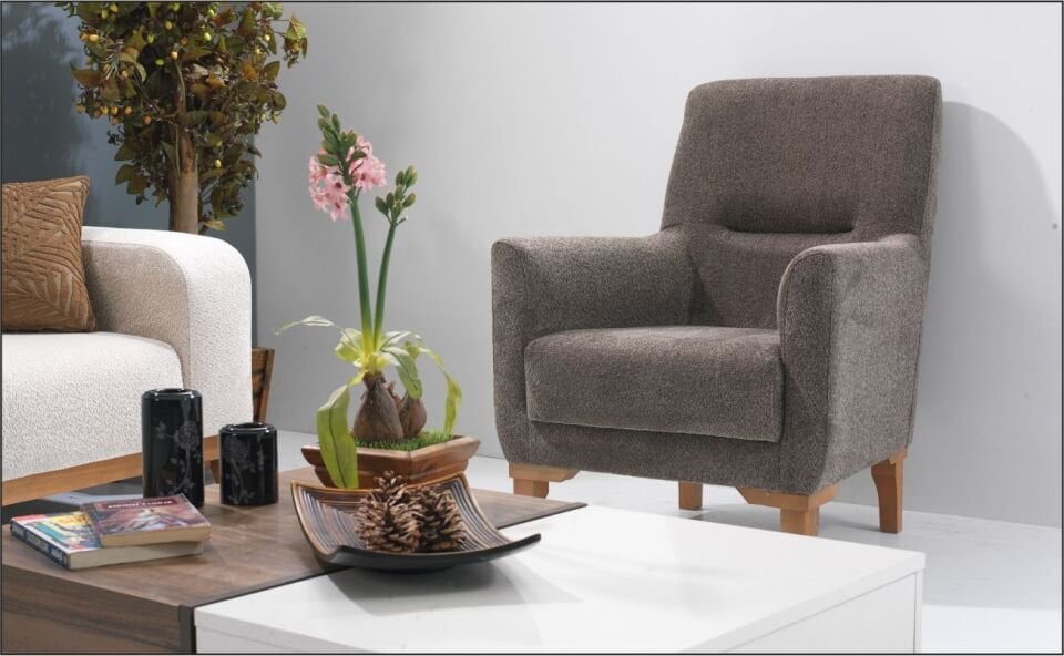 ÖZDE PERA KOLTUK TKM 3+1+1 MİKA C419 KAHVE /3LÜ MİKA A309 KREM