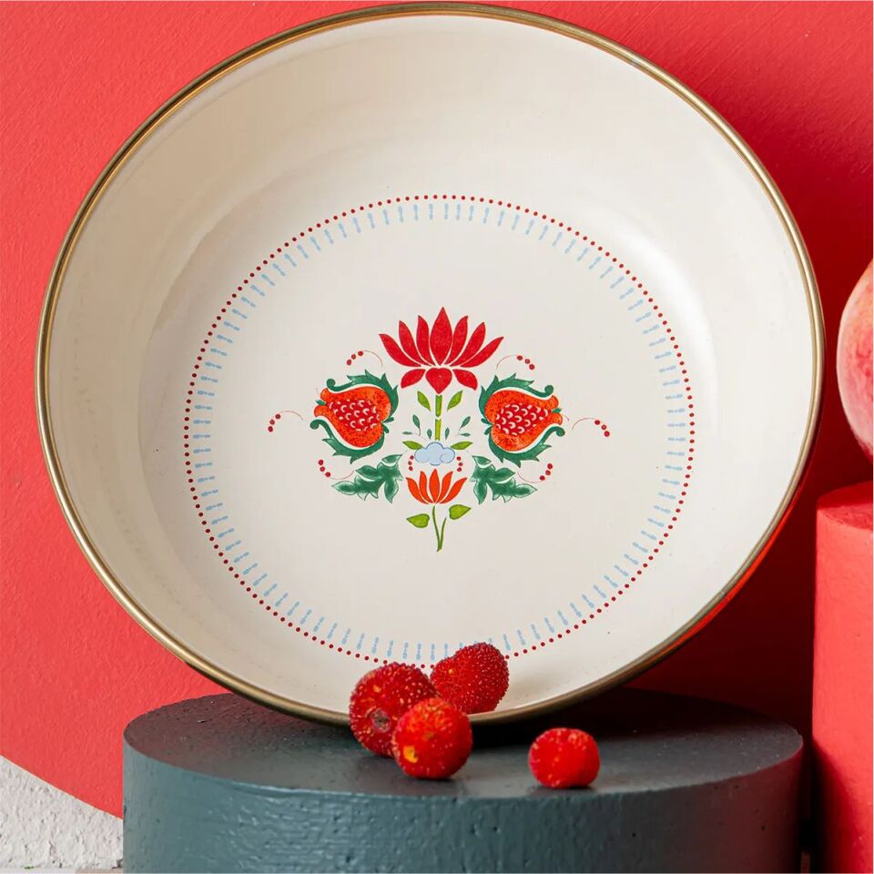 Emsan Nar Emaye Çukur Tabak 18 cm