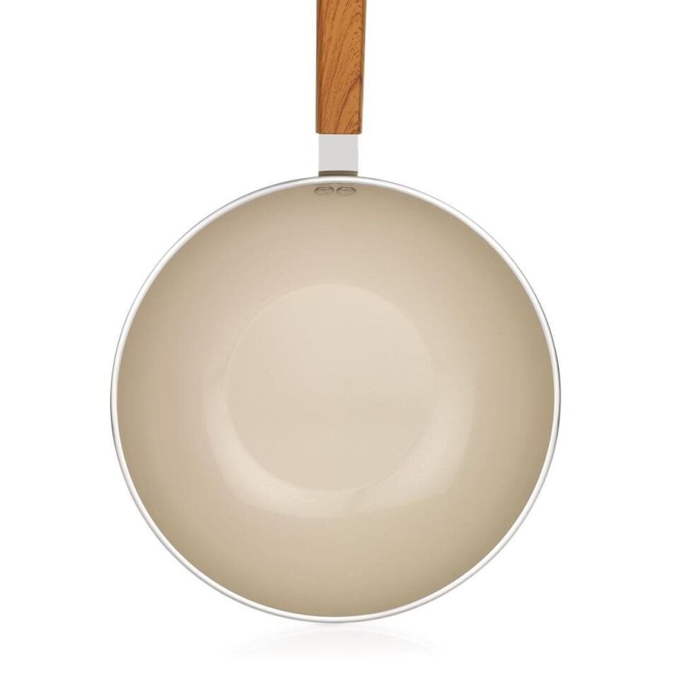 Schafer Ceramoni Seramik Wok Tava 28Cm - Krem