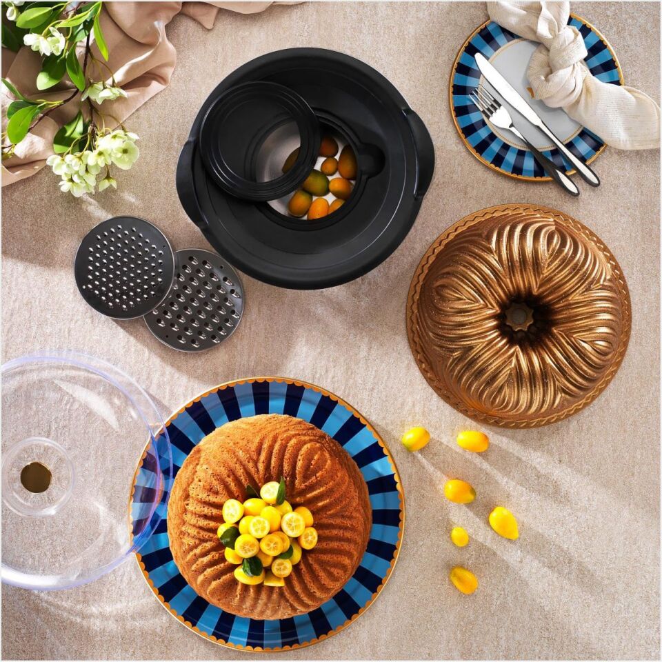 SCHAFER CAKEHAUS KEK KALIBI+HAZIRLIK SETİ 6 PARÇA-BRONZ