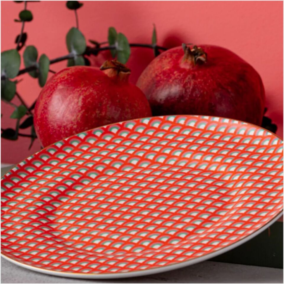 Emsan Nar Pasta Tabağı 21 Cm Kırmızı