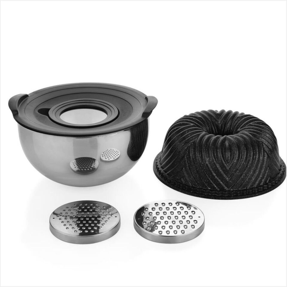 SCHAFER CAKEHAUS KEK KALIBI+HAZIRLIK SETİ 6 PARÇA-SİYAH