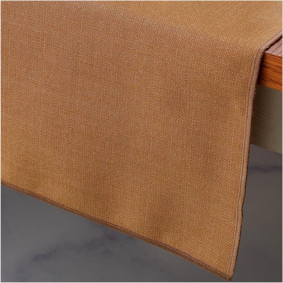 SCHAFER HOME BİANCA KETEN POLYESTER RUNNER 40X160 CM 1 PARÇA-KAHVERENGİ