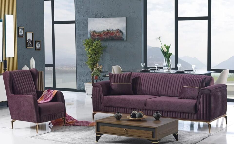 Aras Koltuk Takımı 3+1+1 Kuvars 088/3Lü Kuvars 03 Krem