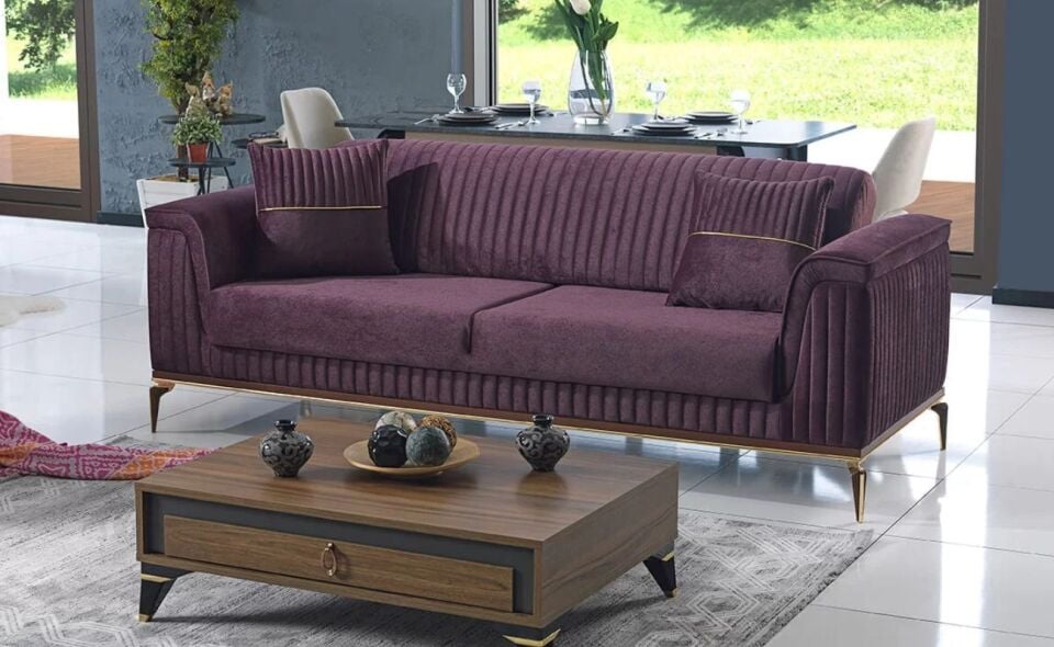 Aras Koltuk Takımı 3+1+1 Kuvars 088/3Lü Kuvars 03 Krem