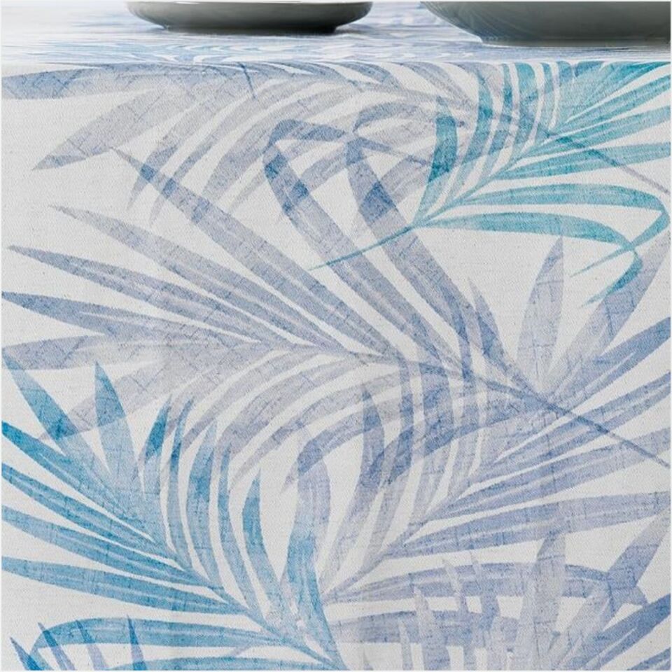 SCHAFER HOME LEAF POLY LİNEN RUNNER 45X150 CM 1 PARÇA-MAVİ