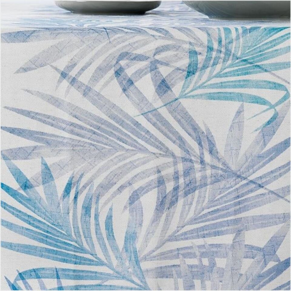 SCHAFER HOME LEAF POLY LİNEN RUNNER 45X150 CM 1 PARÇA-MAVİ