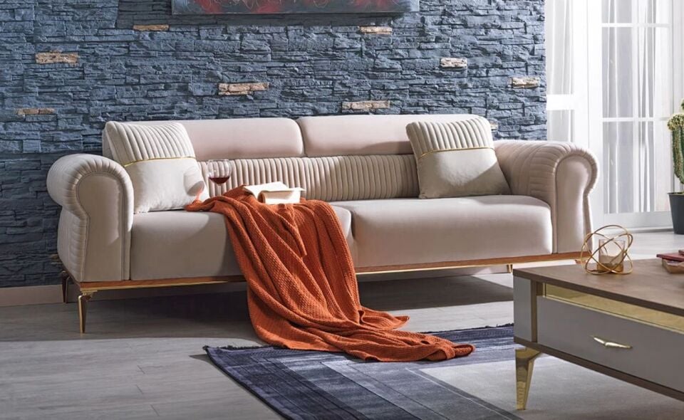 Başak Koltuk Takımı 3+1+1 Kuvars 08 K.Gri/ 3Lü Kuvars 03 Krem