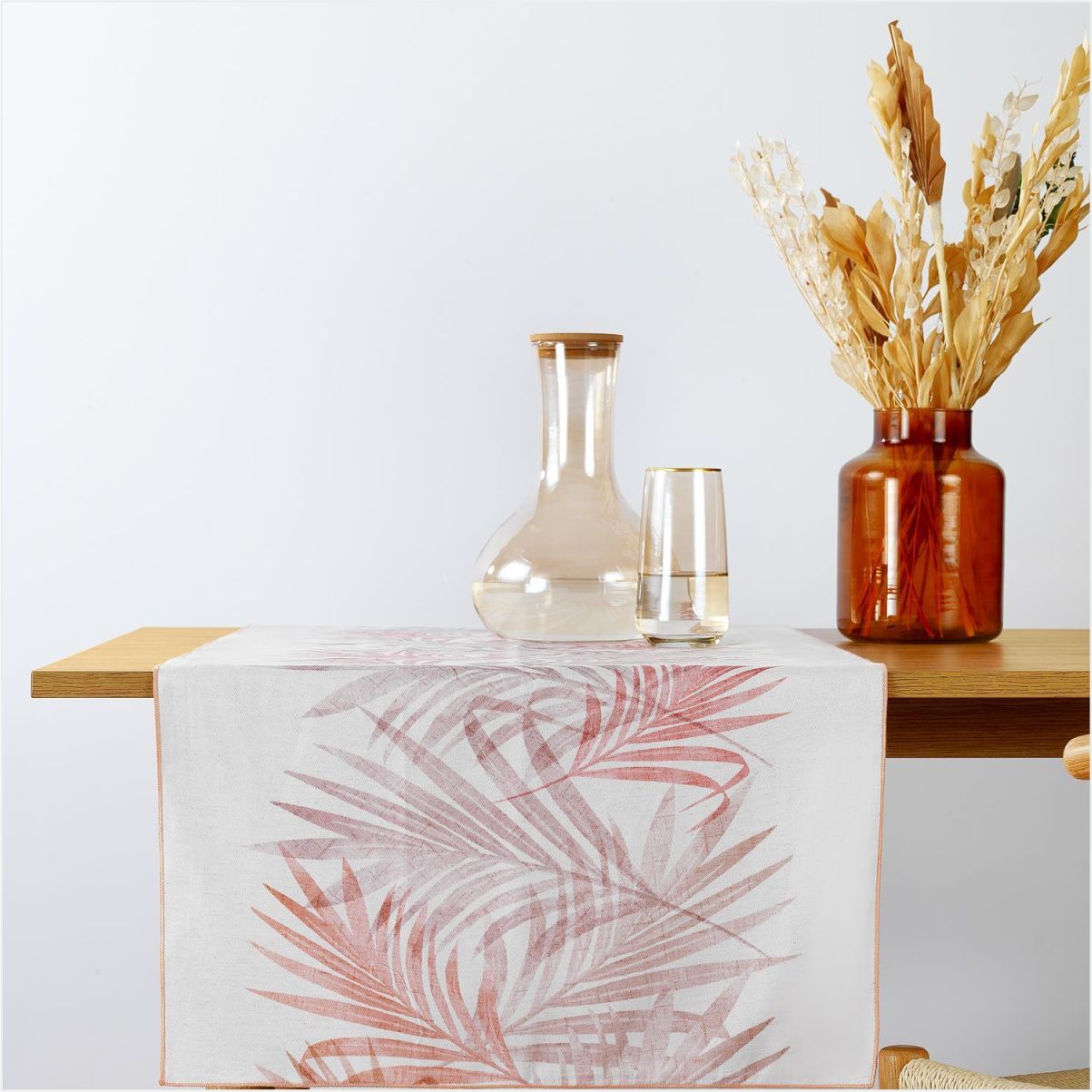 SCHAFER HOME LEAF POLY LİNEN RUNNER 45X150 CM 1 PARÇA-KİREMİT