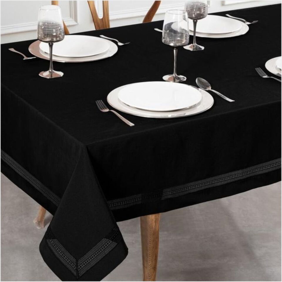 SCHAFER HOME SUZY MASA ÖRTÜSÜ 160X260 CM 1 PARÇA-SİYAH