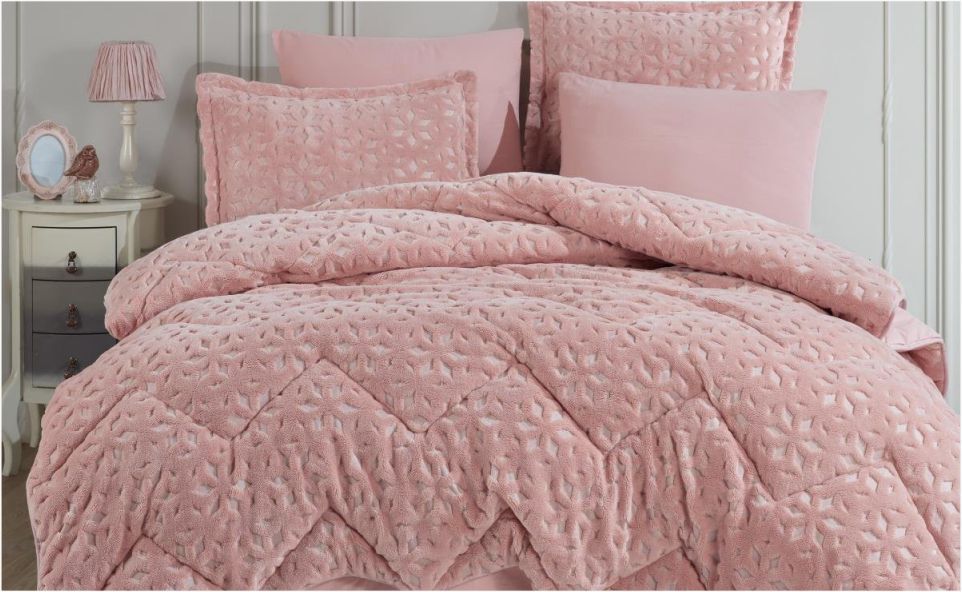 Aran Clasy Wellsoft Jakarlı Tek Kişilik Uyku Seti Babil V3 Pudra