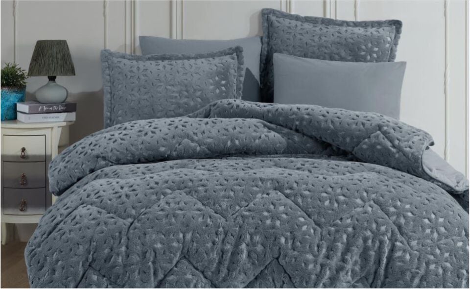 Aran Clasy Wellsoft Jakarlı Tek Kişilik Uyku Seti Babil V4 Gri