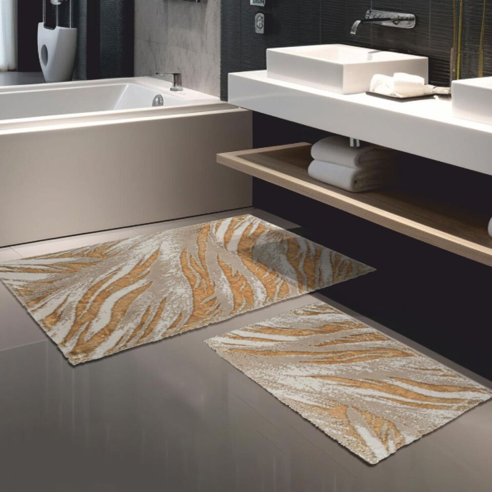 Schafer Home Alora 2 Li Pamuk Floş Banyo Paspası-Bej