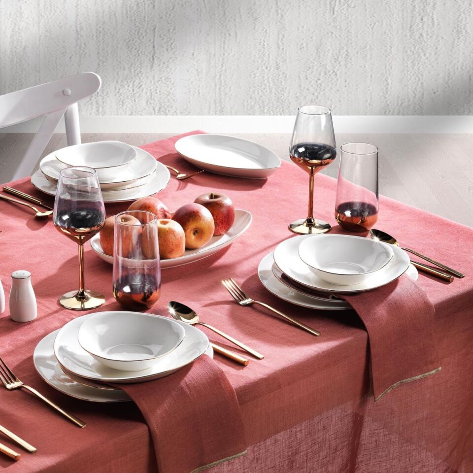 SCHAFER DİNA YEMEK TAKIMI 56 PARÇA ALTIN 01