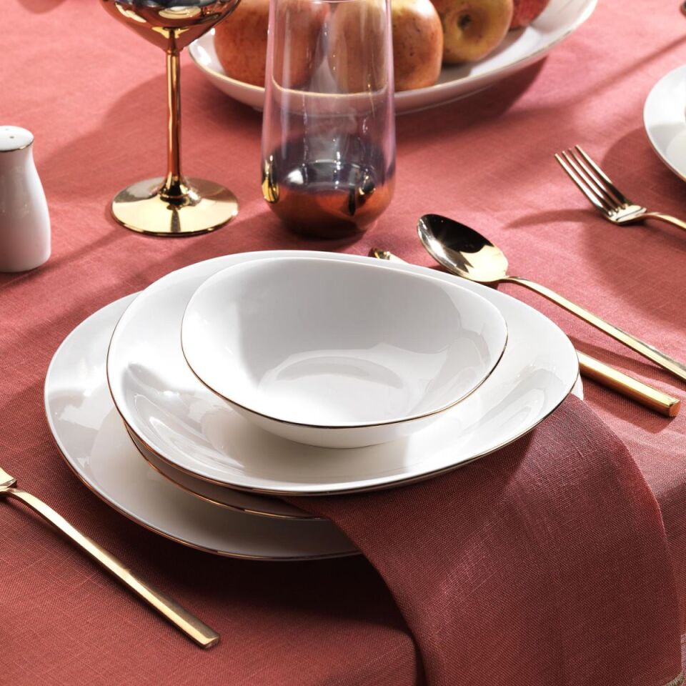 SCHAFER DİNA YEMEK TAKIMI 56 PARÇA ALTIN 01