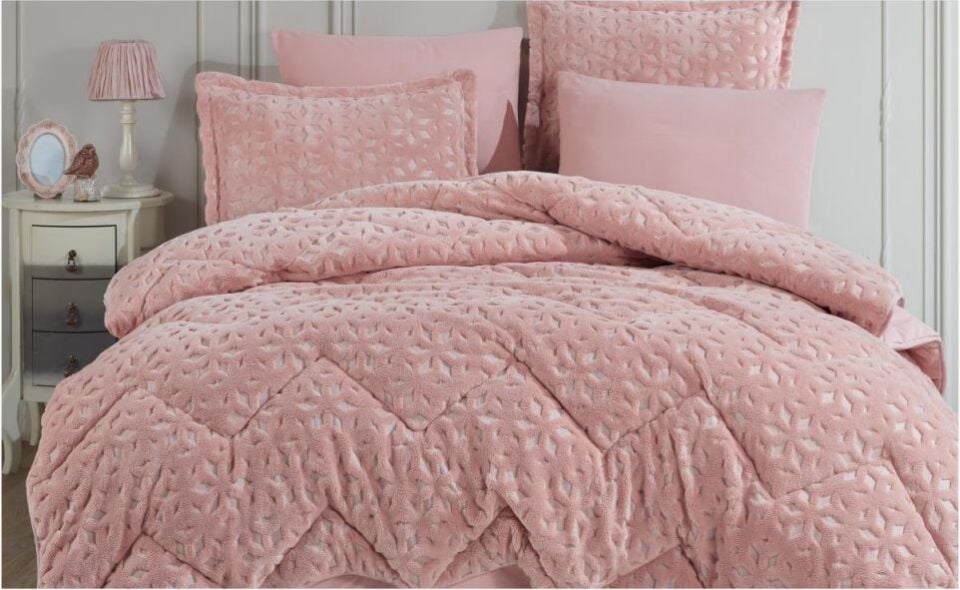 Aran Clasy Wellsoft Jakarlı Tek Kişilik Uyku Seti Babil V3 Pudra