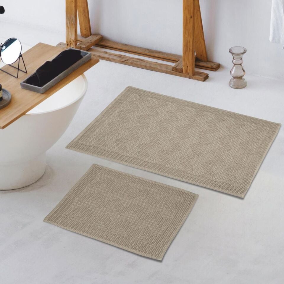 Schafer Home Alba 2 li Şönil Banyo Paspası-Bej